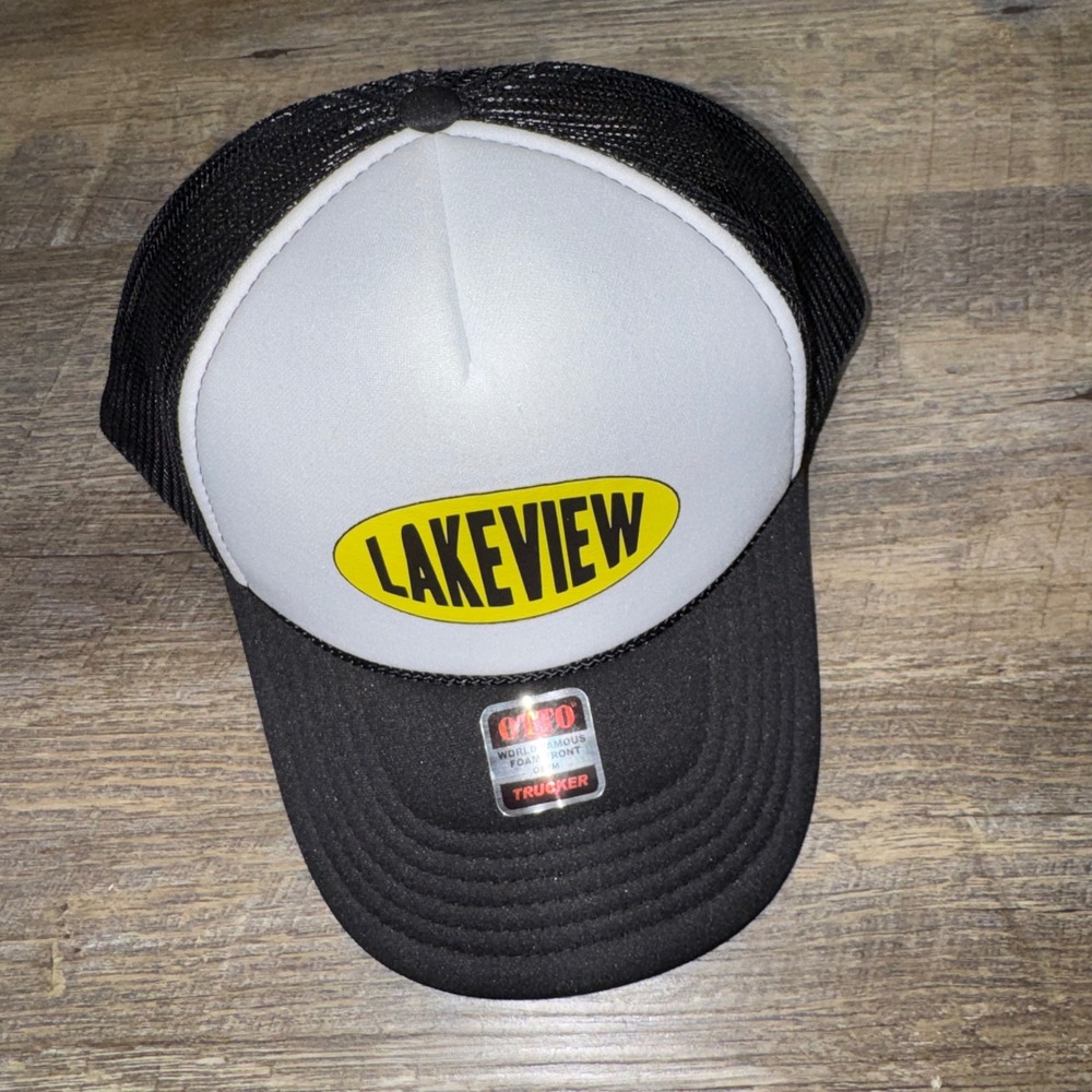 LAKEVIEW Country Music Band Trucker Hat Black White OTTO Snapback Cap Merch